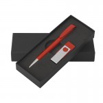 Набор ручка + флеш-карта 16Гб в футляре, белый, красный