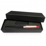 Набор ручка + флеш-карта 8 Гб в футляре, покрытие soft touch, черный с красным