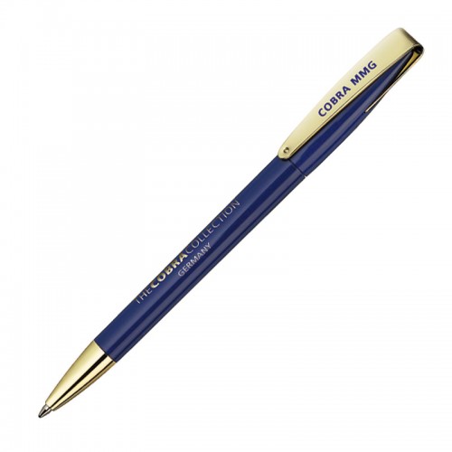 Ручка шариковая COBRA MMG, темно-синий/золотистый