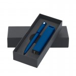 Набор ручка + зарядное устройство 2800 mAh в футляре, покрытие soft touch, темно-синий