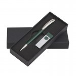 Набор ручка + флеш-карта 16Гб в футляре, темно-зеленый