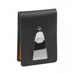 Портмоне горизонтальное с зажимом для денег и RFID - защитой банковских карт, черный с оранжевым