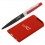 Набор ручка + зарядное устройство 4000 mAh в футляре, покрытие soft touch, красный с черным