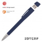 Ручка с флеш-картой USB 16GB «TURNUSsoftgrip M», темно-синий