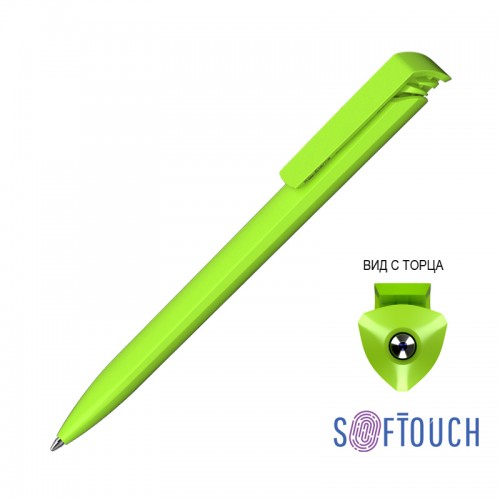 Ручка шариковая TRIAS SOFTTOUCH, зеленое яблоко, зеленое яблоко
