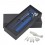 Набор ручка + флеш-карта 8Гб + зарядное устройство 2800 mAh в футляре, покрытие soft touch, темно-синий с серебристым
