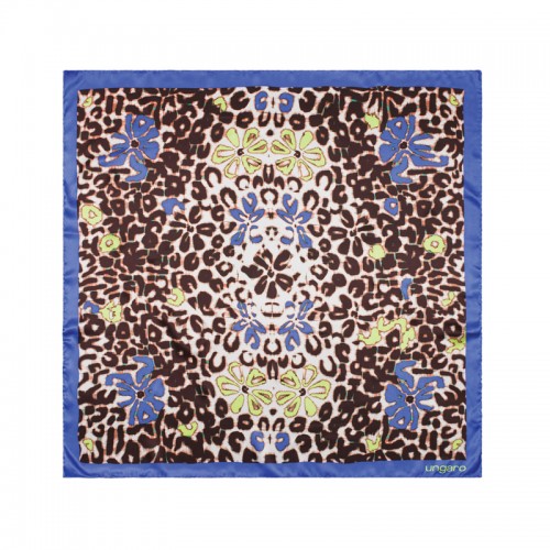 Платок шейный Petali, коричневый с синим