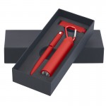 Набор ручка + флеш-карта 8Гб + зарядное устройство 2800 mAh в футляре, красный, покрытие soft touch#, красный