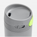 Термостакан X1 с цветной кнопкой, серый с желтым