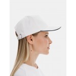 Бейсболка Classic 2.0, белая с темно-синим кантом