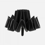 Зонт обратного сложения с ручкой-карабином Foldberry, черный