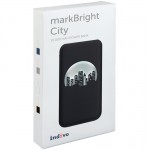 Аккумулятор с подсветкой логотипа markBright City, 10000 мАч, синий