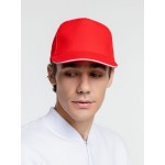 Бейсболка Classic 2.0, красная с белым кантом