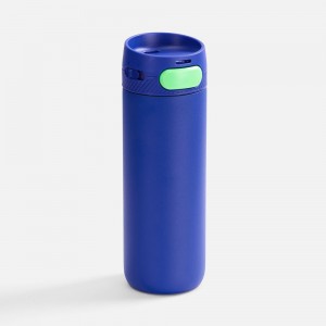 Термостакан X1 с цветной кнопкой, синий с зеленым