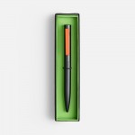 Ручка шариковая Inkolor в футляре, черная с оранжевым