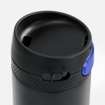 Термостакан X1 с цветной кнопкой, черный с синим