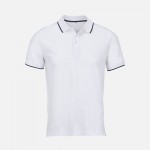 Рубашка поло унисекс Palermo, белая с темно-синим