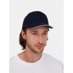 Бейсболка Classic 2.0, темно-синяя с белым кантом