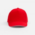 Бейсболка Classic 2.0, красная с белым кантом