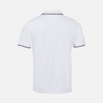 Рубашка поло унисекс Palermo, белая с темно-синим