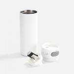 Термостакан X1 с цветной кнопкой, белый с серым