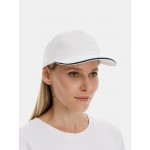 Бейсболка Classic 2.0, белая с темно-синим кантом