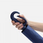 Зонт обратного сложения inLoop с ручкой-карабином, темно-синий