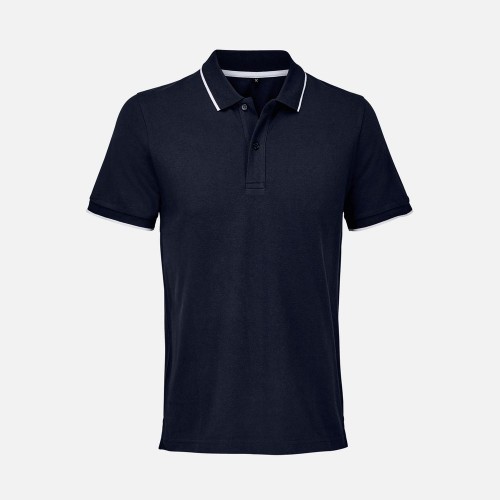 Рубашка поло унисекс Palermo, темно-синяя с белым