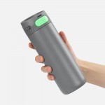 Термостакан X1 с цветной кнопкой, серый с зеленым