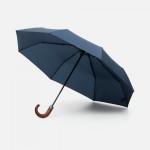 Зонт складной Classic, темно-синий с темной ручкой