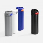 Термостакан X1 с цветной кнопкой, белый с серым