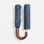 Зонт складной Classic, темно-синий с темной ручкой