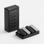 Антистресс-кликер Clacky, черный с серебристым