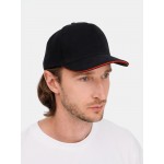 Бейсболка Classic 2.0, черная с красным кантом