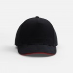 Бейсболка Classic 2.0, черная с красным кантом