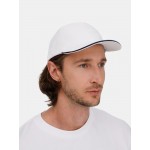 Бейсболка Classic 2.0, белая с темно-синим кантом