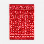 Плед Holidale, красный с молочным