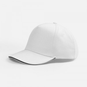 Бейсболка Classic 2.0, белая с темно-синим кантом