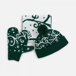 Варежки Adventino, темно-зеленый с молочным