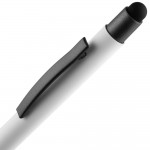 Ручка шариковая Atento Soft Touch со стилусом, белая