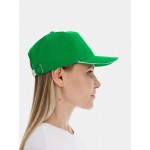 Бейсболка Classic 2.0, ярко-зеленая с белым кантом