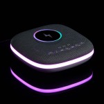 Bluetooth колонка с беспроводной зарядкой и подсветкой Terrafonic, серая