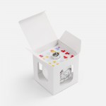 Елочный шар «Овечка со стикерами», 10 см, матовый белый