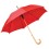 Зонт-трость с деревянной ручкой, полуавтомат, красный