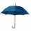 Зонт-трость механический, деревянная ручка, тёмно-синий