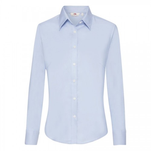 Рубашка 'Lady-Fit Long Sleeve Oxford Shirt', голубой
