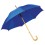Зонт-трость с деревянной ручкой, полуавтомат, ярко-синий