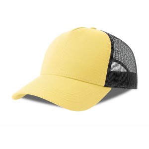 Бейсболка RAPPER COTTON-S, 5 клиньев, пластиковая застёжка, светло-желтый, чёрный