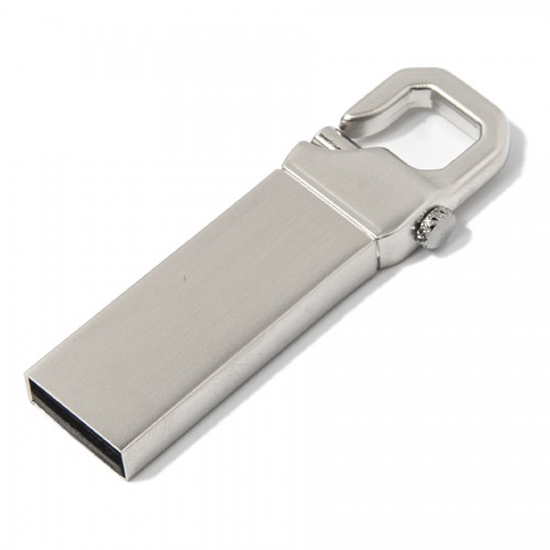 USB flash-карта CARABINE (16Гб), серебристая, 4,8х1,5х0,5 см, металл, серебристый