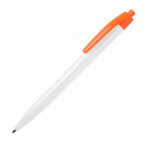 N8, ручка шариковая, белый/оранжевый, пластик, белый, оранжевый